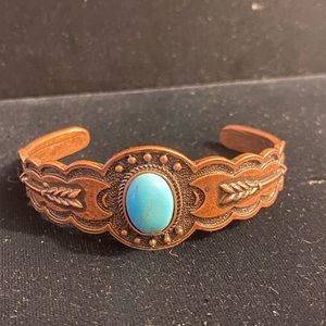 Southwest Copper Turquoise Cuff Bracelet